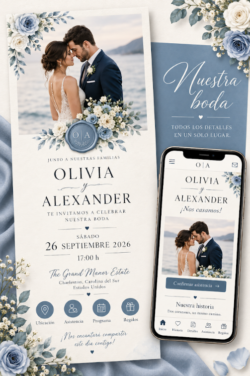 Papelería de boda impresa y digital