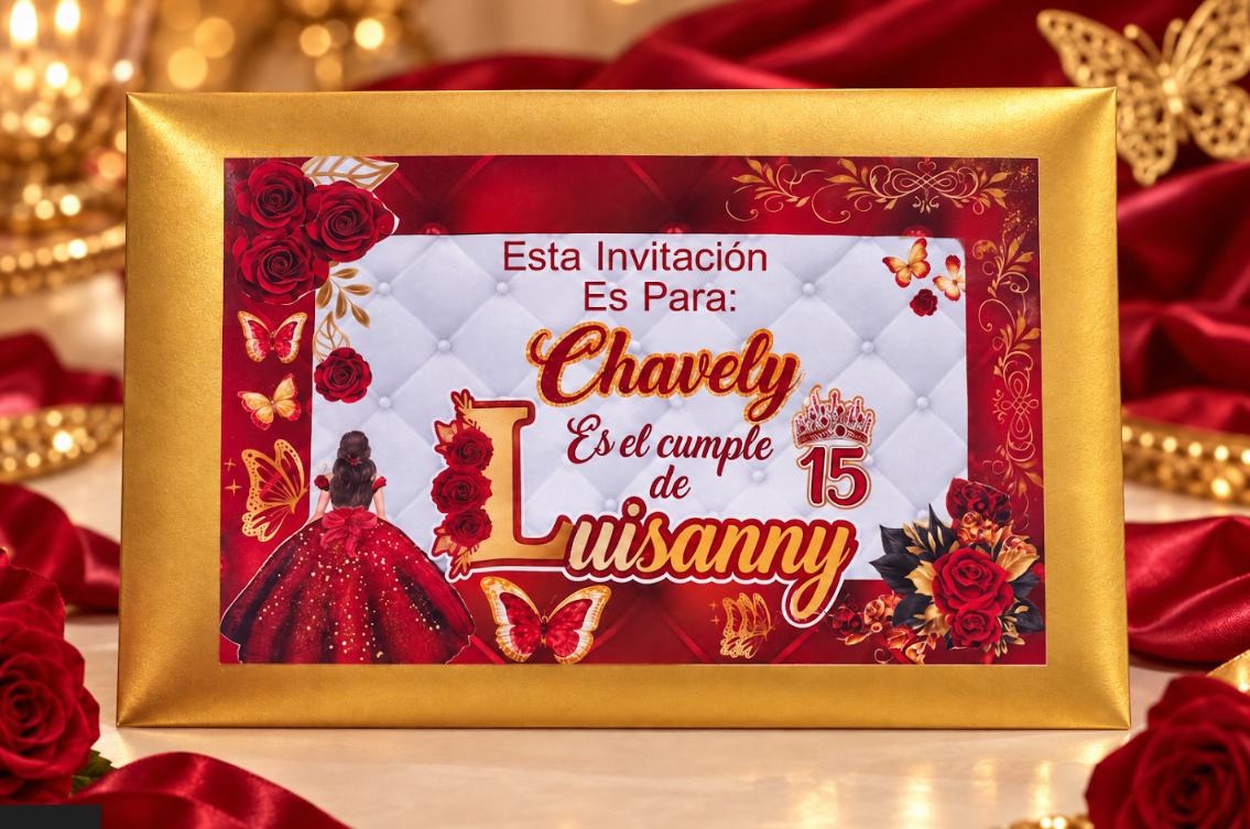 Invitación con caja coordinada