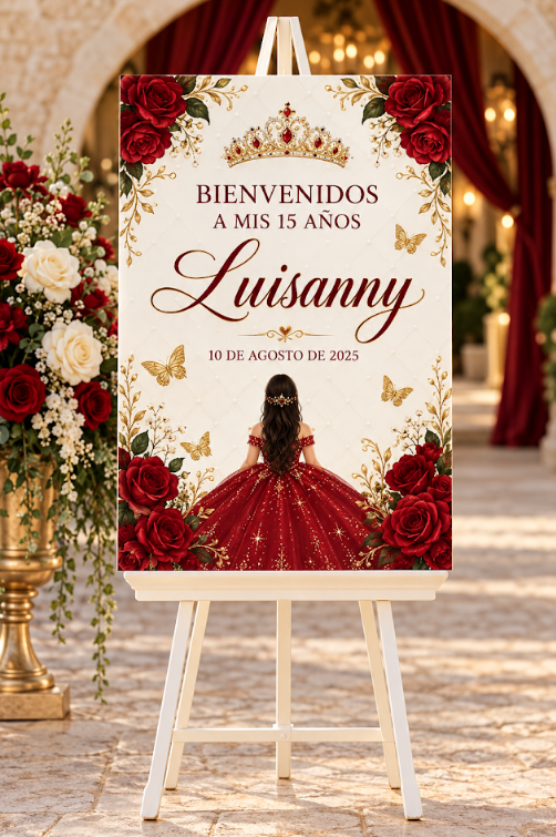 Cartel de bienvenida personalizado