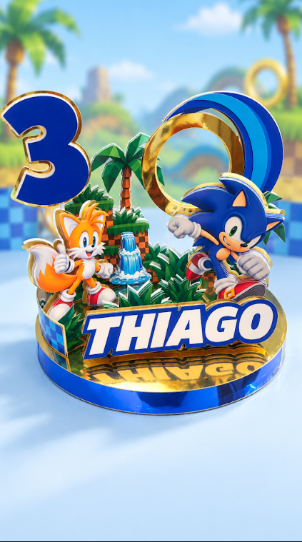 Cake topper personalizado de Sonic