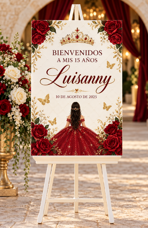 Cartel de bienvenida personalizado