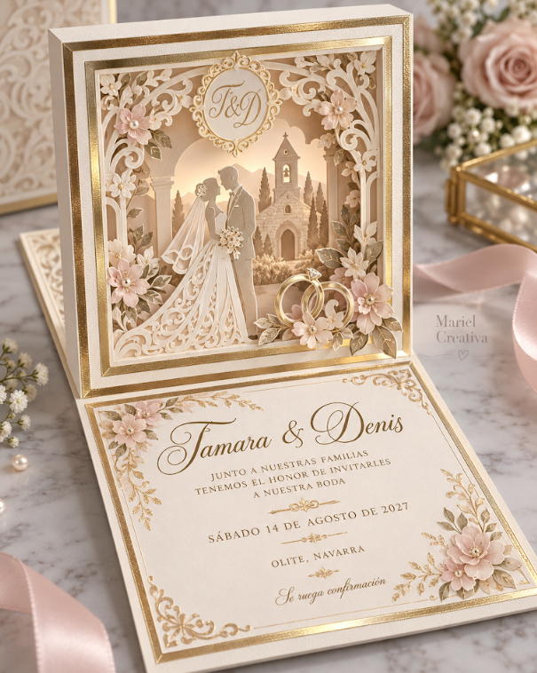 Invitación libro para boda